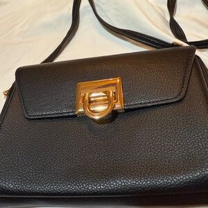 Black and gold crossbody bag